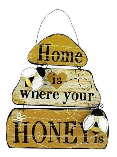 Señales - Gerson Bee Themed Decorative Hanging Home Signs (h