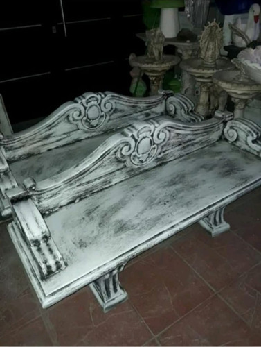 Banco De Cemento Plaza Estilo Romano Jardín.