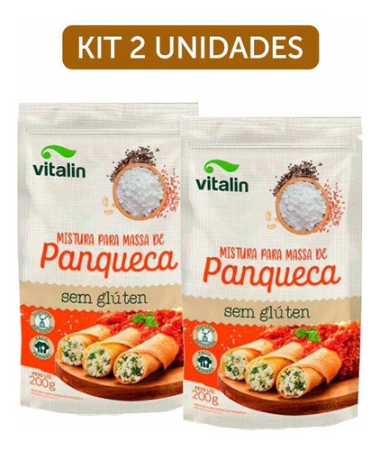 Kit 2x: Mistura Para Panqueca Sem Glúten Vitalin 200g