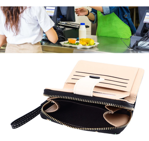 Cartera Corta Con Cremallera A La Moda Para Mujer
