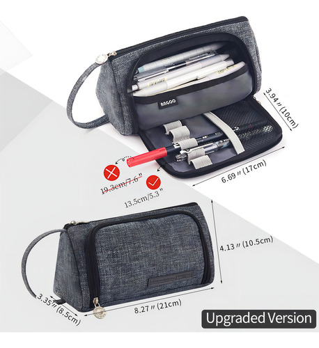 Estuches De Lapices 3 Piezas Plegable Negro Elegantes