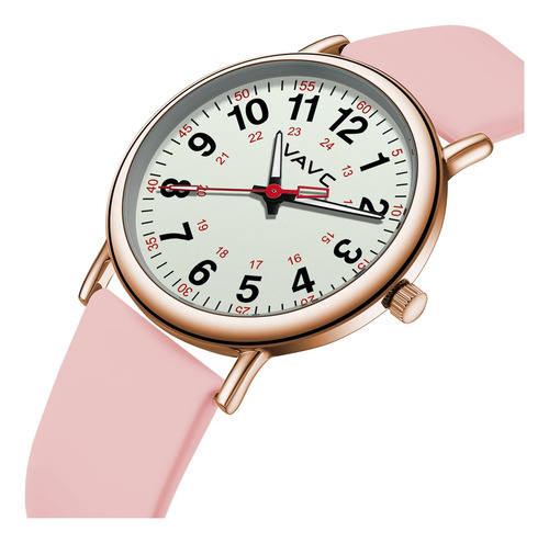 Reloj De Enfermera Vavc, Analógico, 40mm, Color Oro Rosa