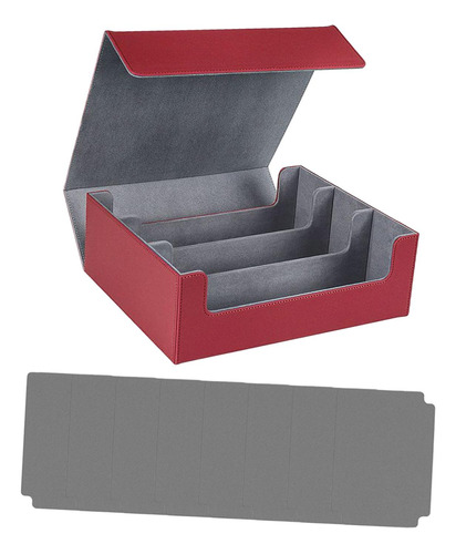 Caja Para Baraja De Cartas Coleccionables, Rojo Y Gris