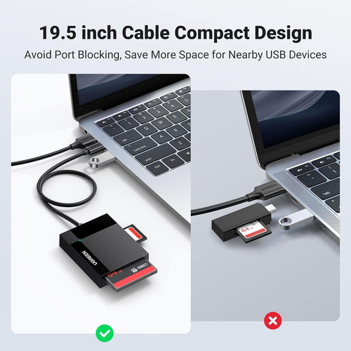 Lector De Memorias Ugreen Usb Tipo C Negro