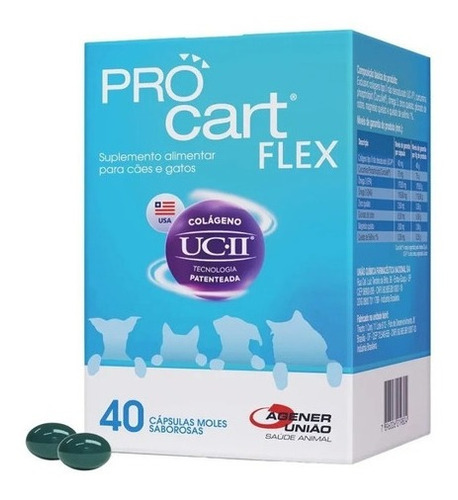 Procart Flex Cães E Gatos (colágenos) C/ 40 Cap Pro Cart