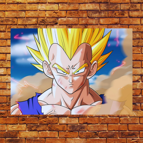 Cuadro En Aluminio Majin Vegeta 4k Fhd 30x20 Cm Dbz