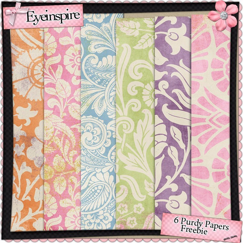 Pack 6 Fondos Shabby Chic Style Colores Varios Flores