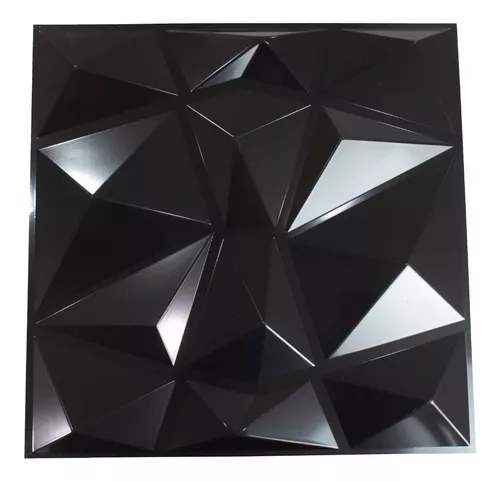 Panel Decorativo 3d Pvc 12 Pzs(3m2) Color Negro Mate Pickone - $ 900
