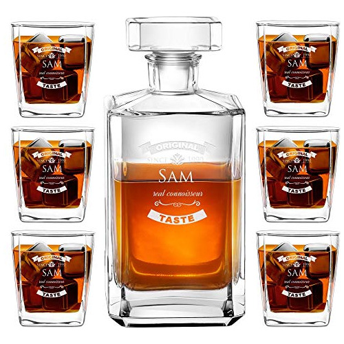 Set De Whisky Maverton Con 6 Vasos Personalizados - 23 Oz