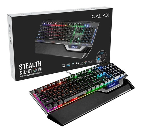 Teclado Gamer Mecânico Galax Stealthy Series Stl-01 RGB ENG