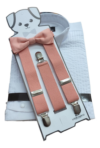 Tirantes & Moños Niño Varios Colores Paquete 12 Pzas Melon Lisa