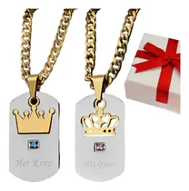 Comprar  Collar De Pareja Rey Y Reina Regalo Especial + Estuche