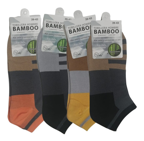 6 Pares Tobillera Bambu Suavidad 39 Al 43 Indus