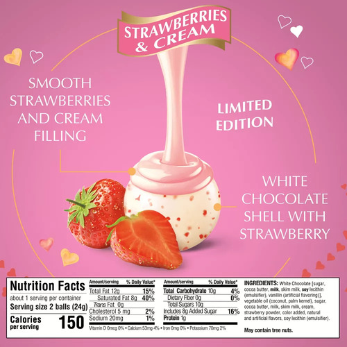 Bolsita Regalo San Valentín 2 Trufas Chocolate Blanco Fresa