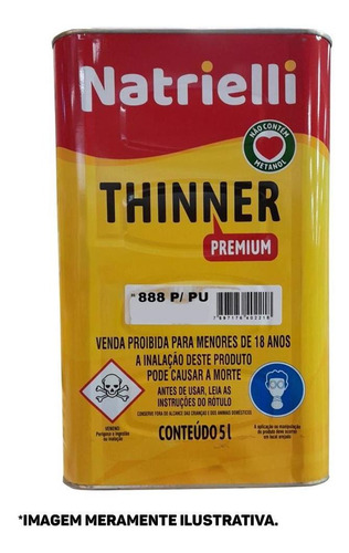 Thinner 5 Litros 888p Para Diluição Poliéster E Pu Natrielli