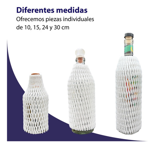 200 Pz Malla Foam 24 Cm Color Blanco Para Protección
