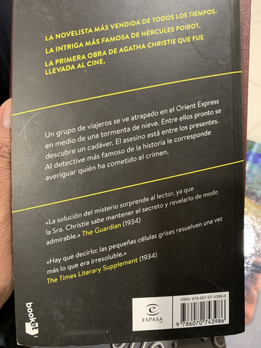 Asesinato En El Orient Express Agatha Christie Booket México (Usado)