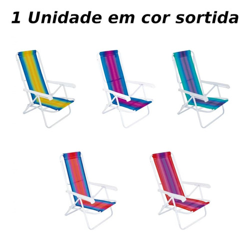 Kit Cadeira De Praia 8 Posições Em Aço+ Protetor Evita Risco