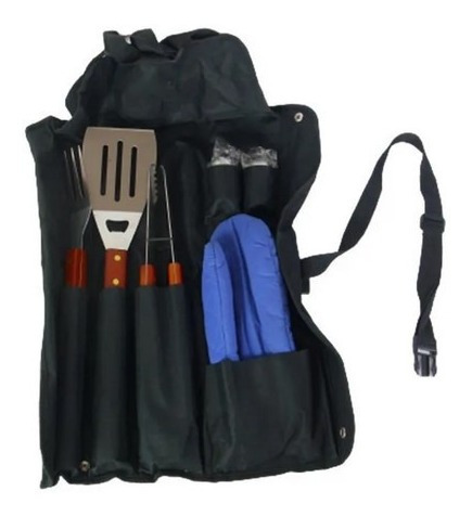 Kit Parrillero Compuesto Por 7 Piezas Incluido Bolso Protec