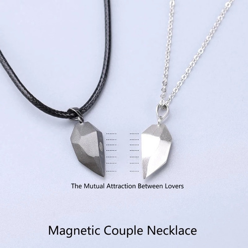 Collar Pareja Corazón Magnético Regalo Novios San Valentín