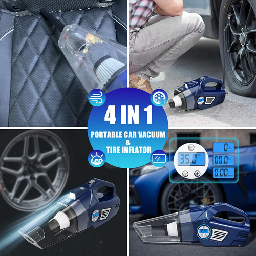 Aspiradora De Coche Con Funcion De Inflador De Neumaticos