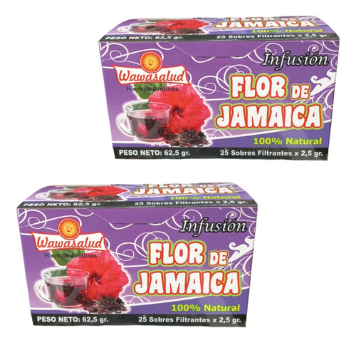 2 Cajas De Té Flor De Jamaica 25 Bol C/u