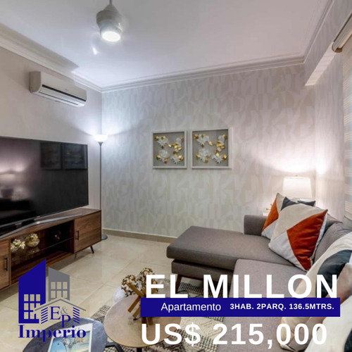 Se Vende Apartamento De 3 Habitaciones En El Millón