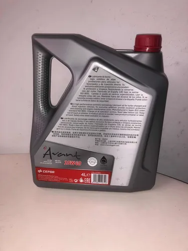 Cepsa Avant. Aceite Semi Sintetico 10w40 4litros. Español