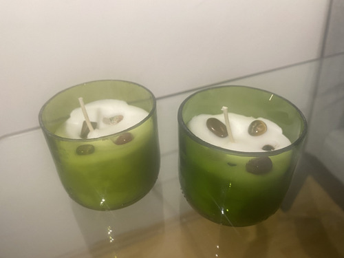 Vela Aromatica En Vaso De Botella Reciclado