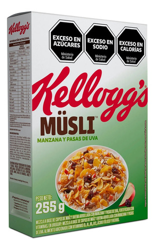 Cereal De Manzana Y Pasas Kelloggs Muesli 255gr