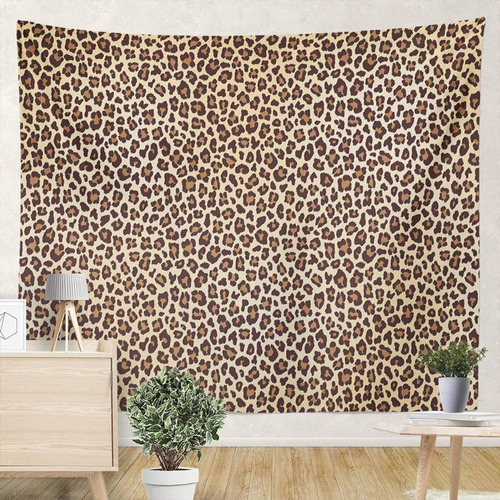 Tapiz Para Colgar Pared Diseño Leopardo Color Marron X