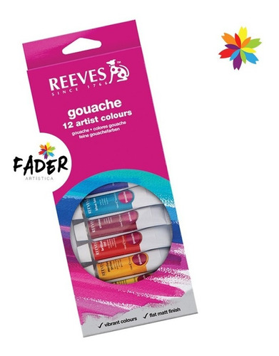 Gouache Reeves X 12 Tubos De 10ml Color Surtido Barrio Norte