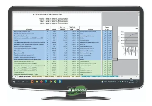 comprar Planilha Para Cálculo De Materiais De Construção