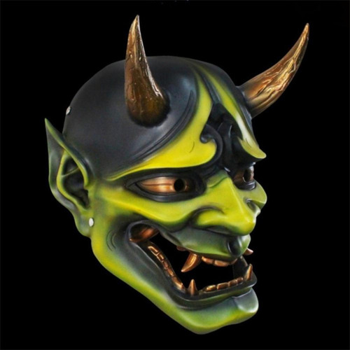 Capa Facial De Demônio De Halloween, Cosplay Japonês, Resina