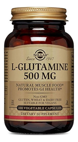 L-glutamina 500mg Alimento Muscular Natural 100 Capsulas