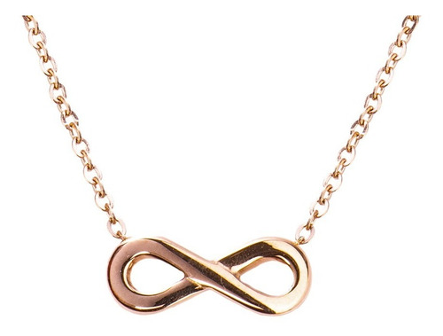 Juego Joyería Mujer Infinito, Collar Aretes Oro Rosa Luckyly