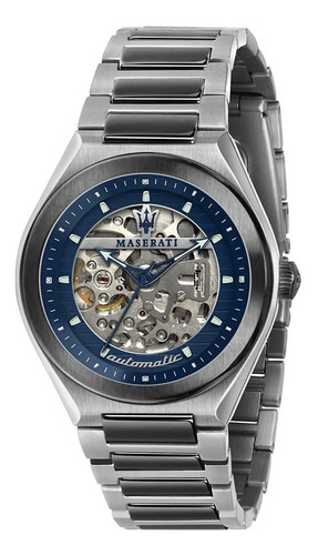 Reloj Hombre Maserati R8823139003 Automático Pulso Plateado 