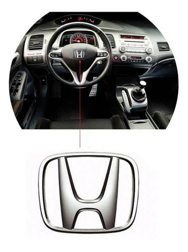 Emblema Insignia Volante Honda New Civic 2007 - 2017