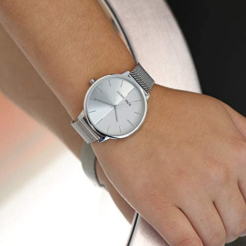 Nine West Reloj De Pulsera De Malla Con Esfera Sunray Para M