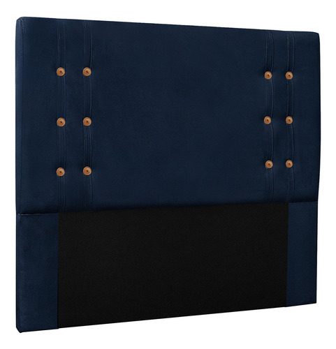 Kit Recamier E Cabeceira Santorini Spz 195cm King Suede Cor Azulmarinho-1103