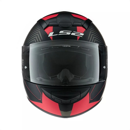 Imagen 2 de 8 de Casco Moto Integral Ls2 352 Zen Negro Rojo Mate