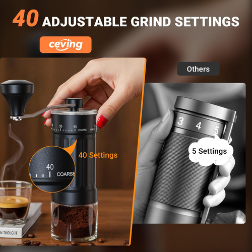 Mini Molinillo De Café Manual Marca Sin Modelo 1.06 Oz Negro