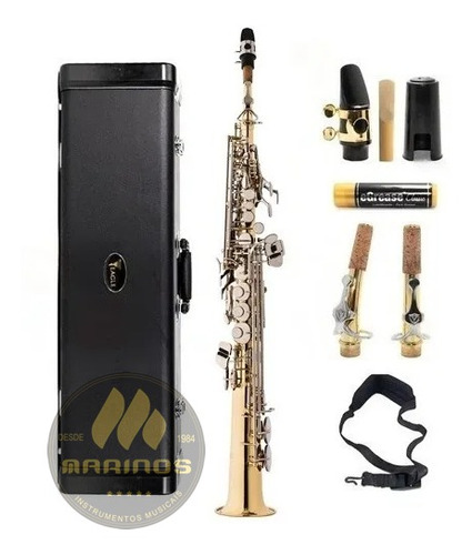 Saxofone Soprano Reto Eagle Sib Sp502 Ln Laqueado Niqueladas