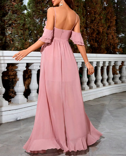 Vestido Festas Com Cinto Plissado Embrulhar Simples Glamour