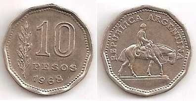 Argentina Moneda 10 Pesos 1968