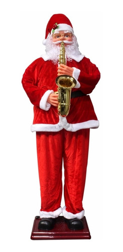 Papai Noel Animado Dança Toca Sax 1,80m  Vermelho