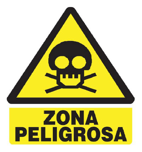 Señales De Seguridad Zona Peligrosa 19,5 X 25 Cm Pe-13 Seven