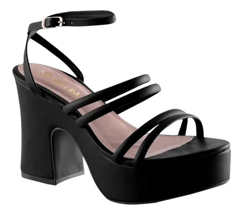 Sandalia Via Uno Salto Grosso Flatform Meia Pata Feminino