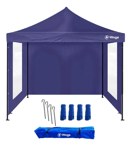 Comprar Gazebo Plegable 3x3mts Autoarmable Impermeable Cerrado Waggs Azul en Argentina