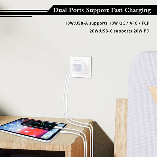 Adaptador De Corriente Usb C, Paquete De 3 Unidades De 20 W